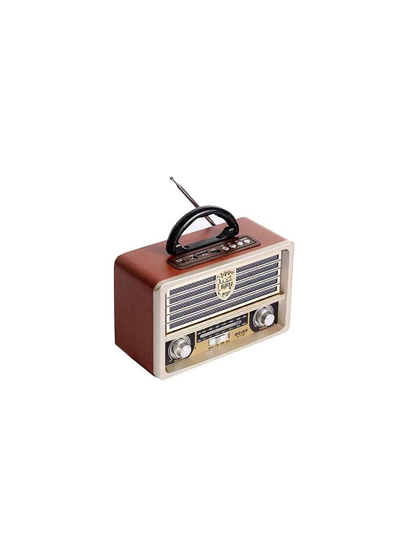 Portable Wooden Radio Wireless Bluetooth Speaker AM FM Radio, with Remote Control Radio for Home Office (B)2