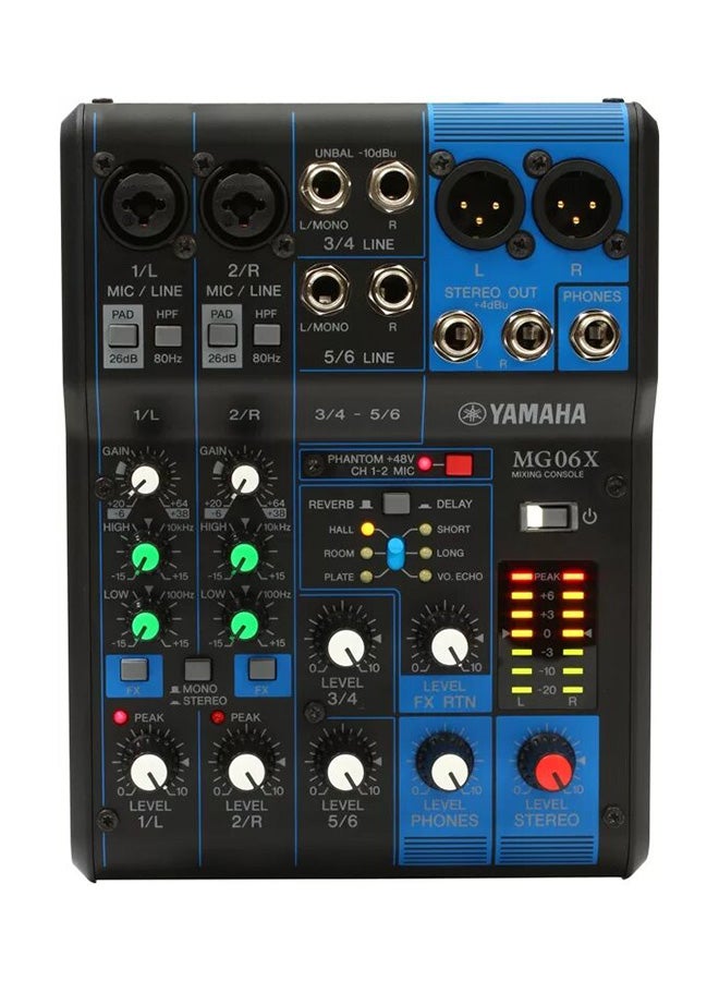 6-Input Digital Mixing Console MG06X Black