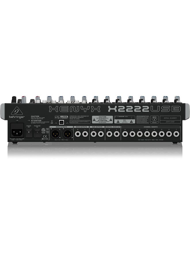 Premium 22-Input 2/2-Bus Mixer With Multi-FX Processor X2222USB Grey/Red/Blue