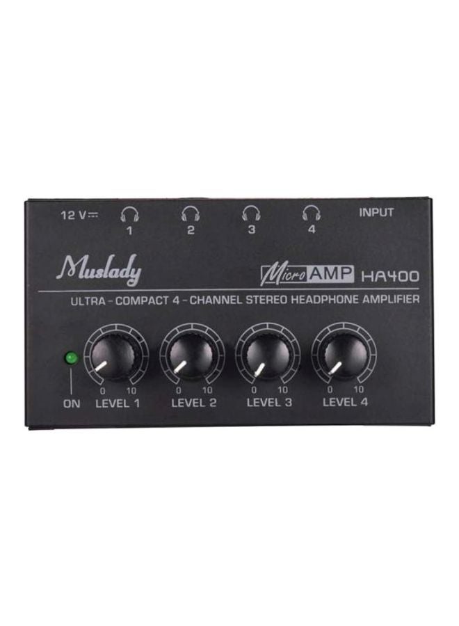 4-Channel Stereo Headphone Amplifier HA400 Black