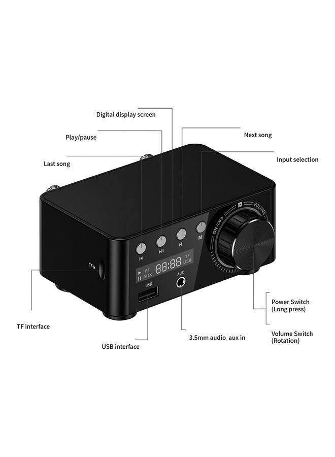 Digital Mini Stereo Amplifier V8415S-V Silver