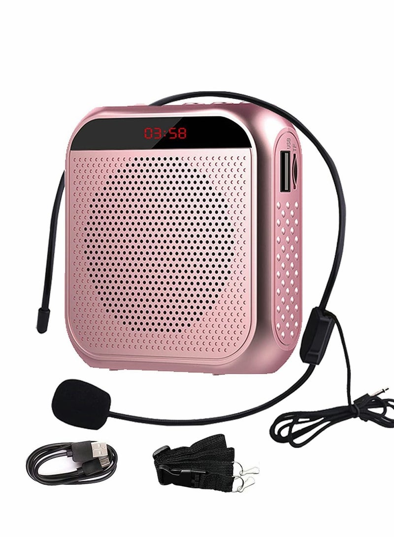 Voice Amplifier with Wired Microphone Headset, Portable Rechargeable Pa System Speaker Personal Microphone Speech Amplifier, Loudspeaker for Teachers Tour Guides Coaches Metting Yoga Fitness