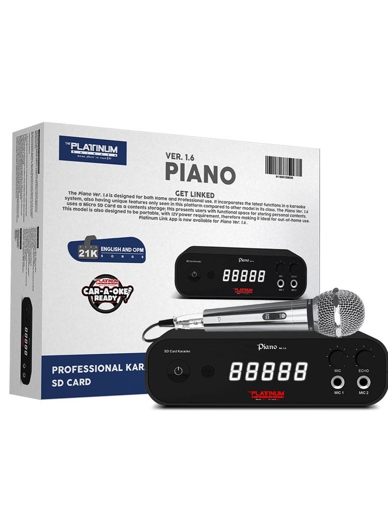 PLATINUM PIANO V1.6 KARAOKE PLAYER WITH KS5000 WIRED MIC COMBO HUGE SONG LIBRARY 23000+ MIXED LANGUAGE INDIAN ENGLISH & OPM FILIPINO TAGALOG SONGS