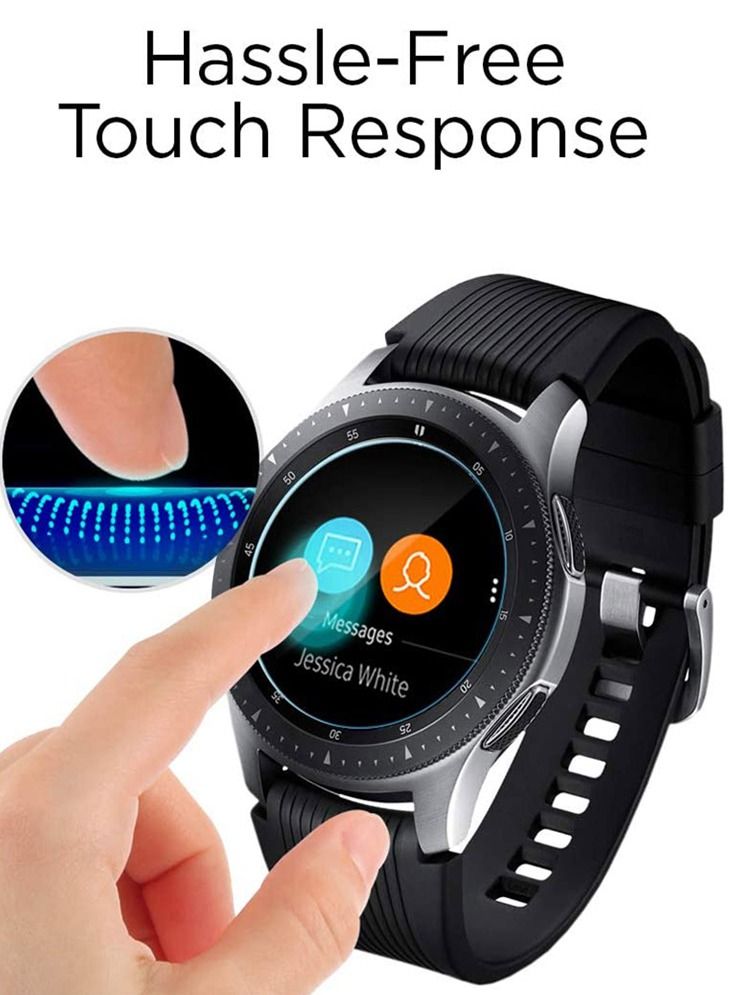 Glastr Slim Tempered Glass Screen Protector for Samsung Galaxy Watch 46mm (2018)/ Gear S3 Classic (2016)/ Gear S3 Frontier (2016) - Case Friendly 3 Pack