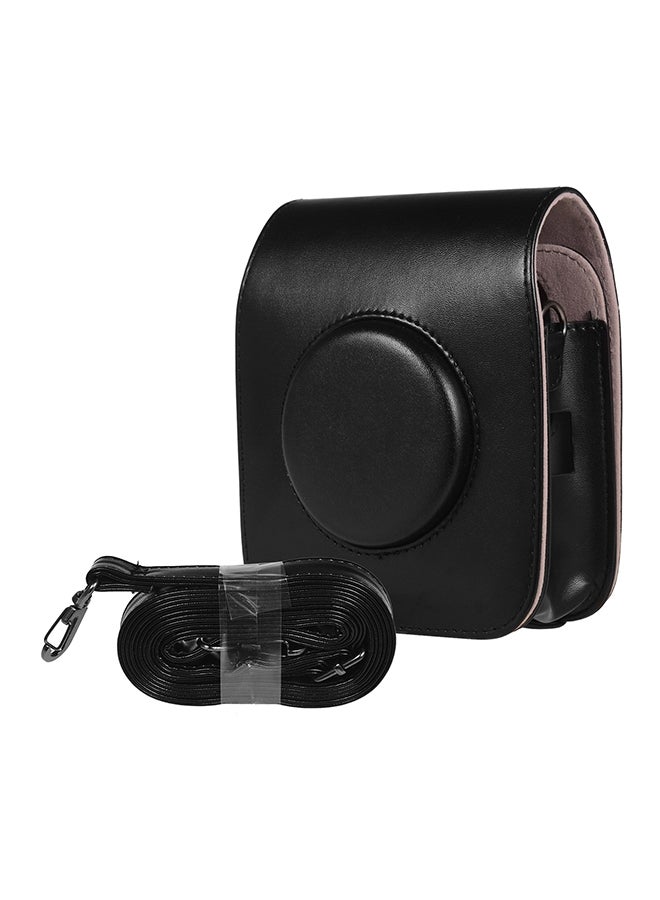 Portable PU Leather Camera Case Bag Black