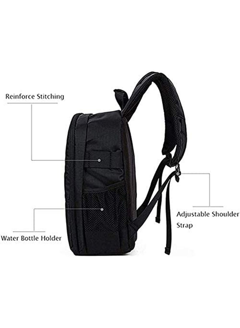 Waterproof DSLR Camera Bag, Shoulder Backpack for Photographers, Shockproof Backpack Hiking Bag (Silver)