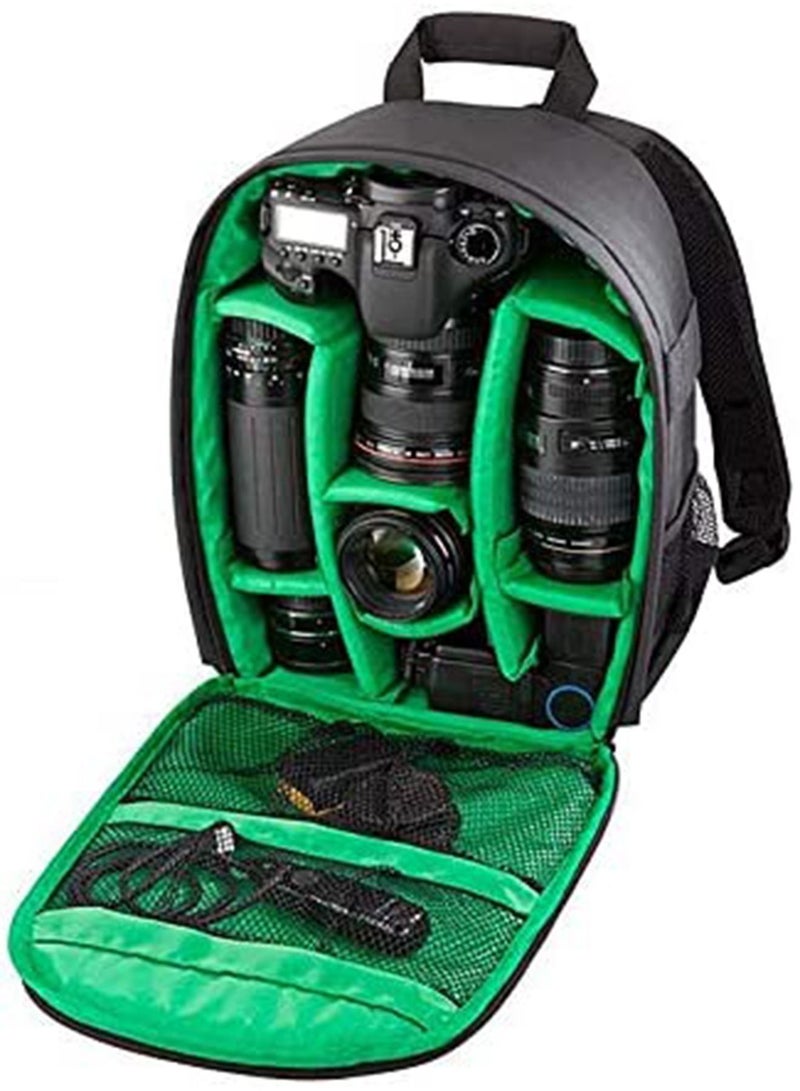 Waterproof DSLR Camera Bag, Shoulder Backpack for Photographers, Shockproof Backpack Hiking Bag (Green)