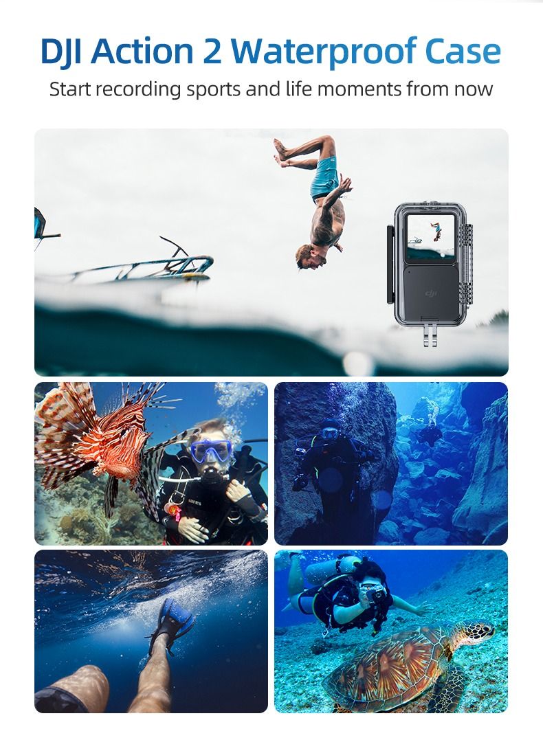 TELESIN Waterproof Case for DJI Action 2