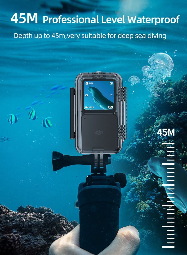 TELESIN Waterproof Case for DJI Action 2