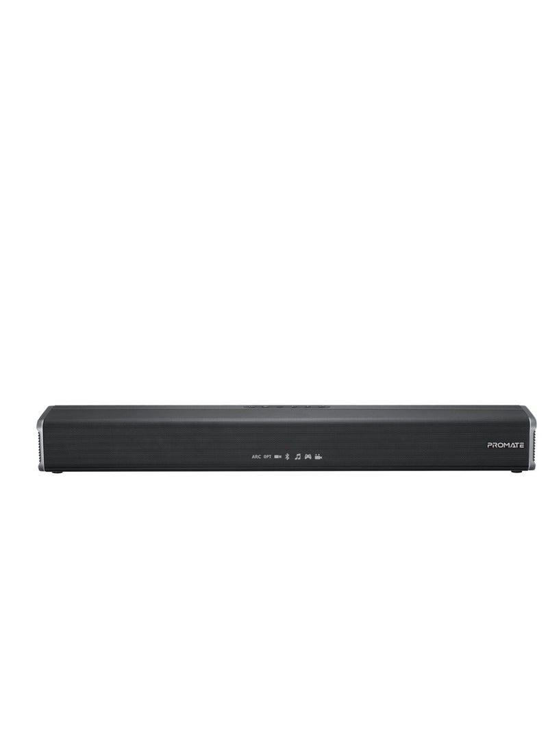 Promate Soundbar Speaker with Bluetooth v5.0, Sleek Design, Multiple Connectivity and Remote, CastBar-60