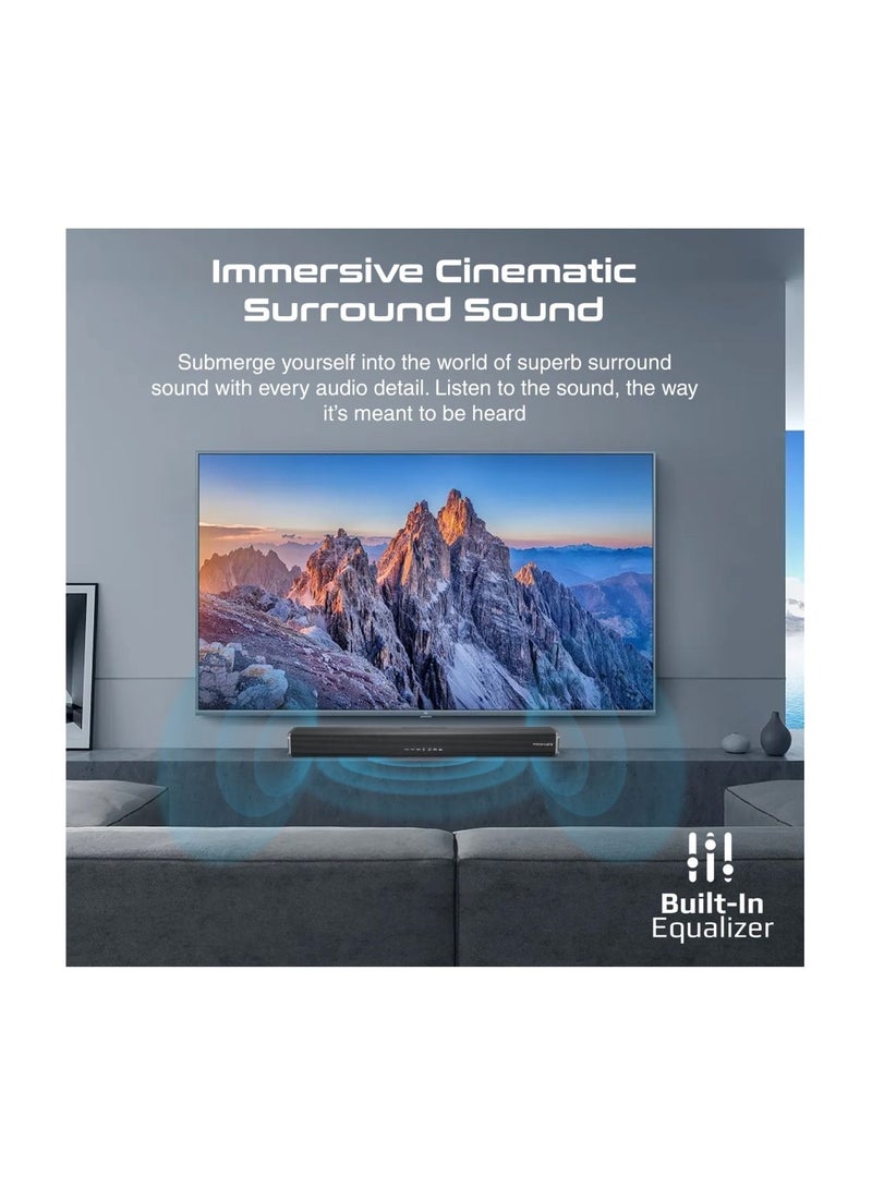 Promate Soundbar Speaker with Bluetooth v5.0, Sleek Design, Multiple Connectivity and Remote, CastBar-60