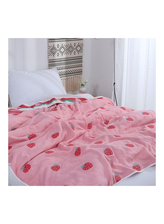 1 Piece Baby's Multi-Layer Soft Blanket Cotton Pink