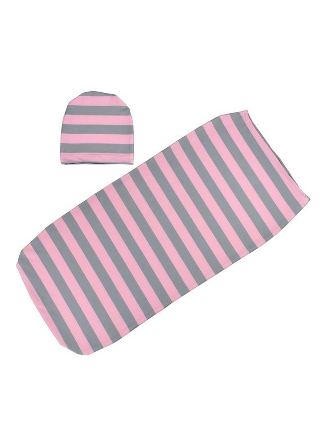 2-Piece Baby's Cute Print Pattern Hat And Swaddle Set