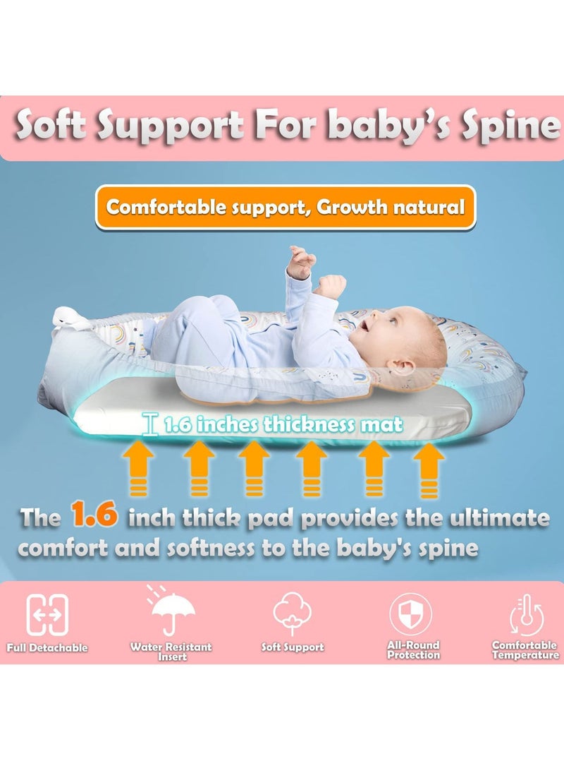 Soft Breathable Fiberfill Newborn Lounger Bed - Sunshine Grey