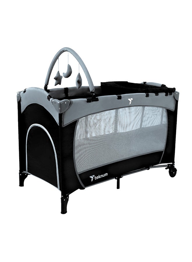 Explorer Playard And Cot, 0-3 Years- Grey