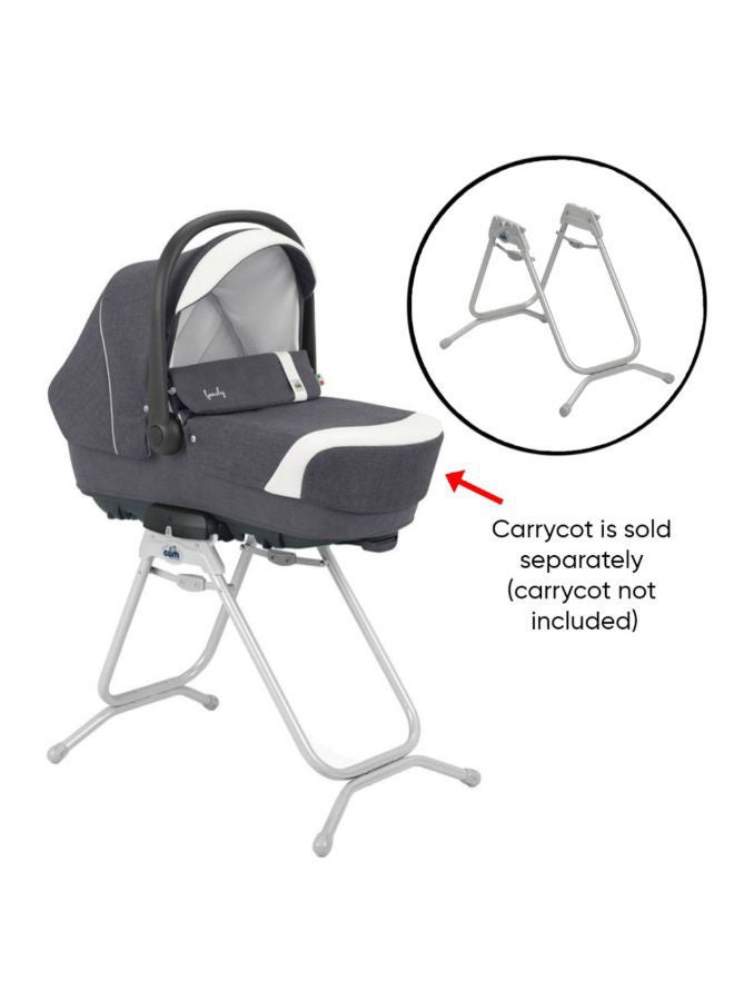 Baby Carrycot Stand And Car Seat, Compatible With Coast Carrycots, Stand, Natural Folding Stand, Travel Stand, Maximum Hygiene In The Home, Compact Folding, Fluido Up To 0 To 15 Kg. - White