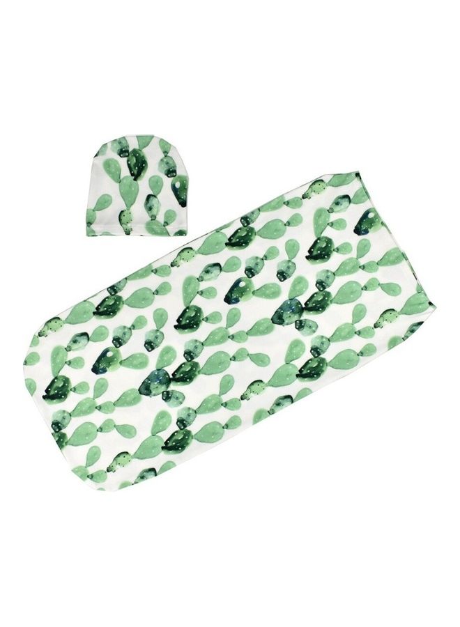 Baby's Sleeping Bag Creative Print Pattern Comfy Fashion Swaddling Hat Set