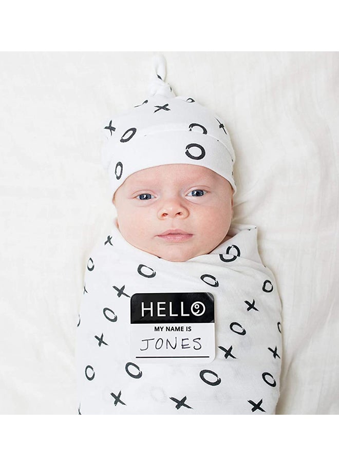 2-Piece Hello World Bamboo Hat And Swaddle Set