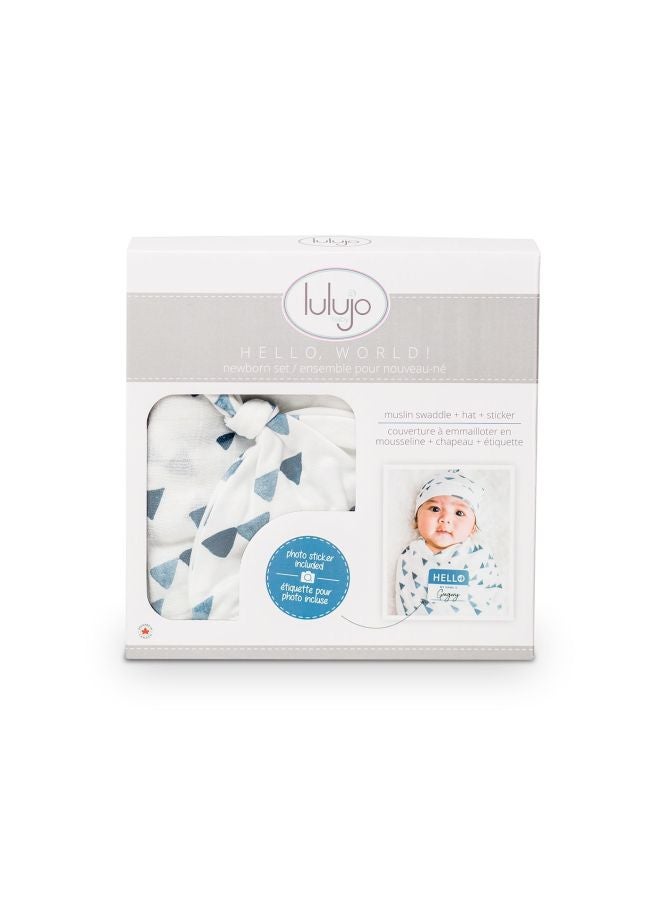 Hello World Hat And Swaddle Set