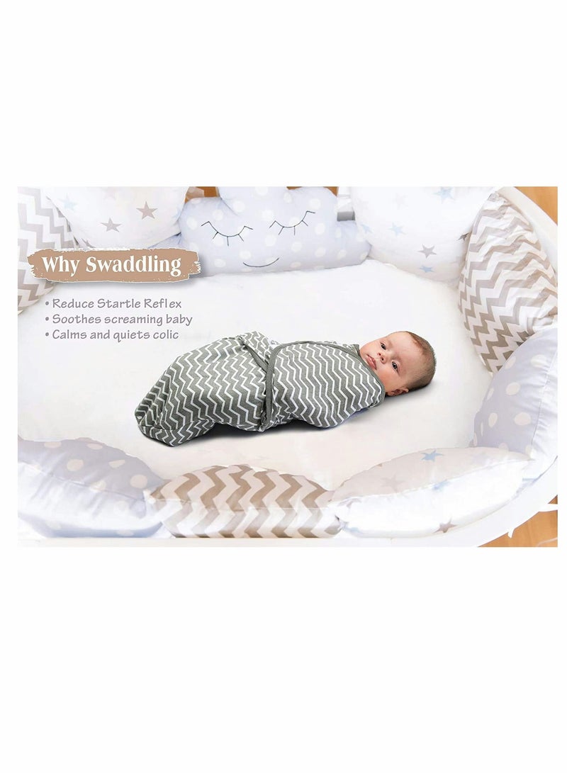 Baby Newborn Swaddle Blanket Adjustable Wrap Receiving Blanket Baby 100% Cotton Sleepsack 0-6 Months for Boys and Girls, 2 Pack