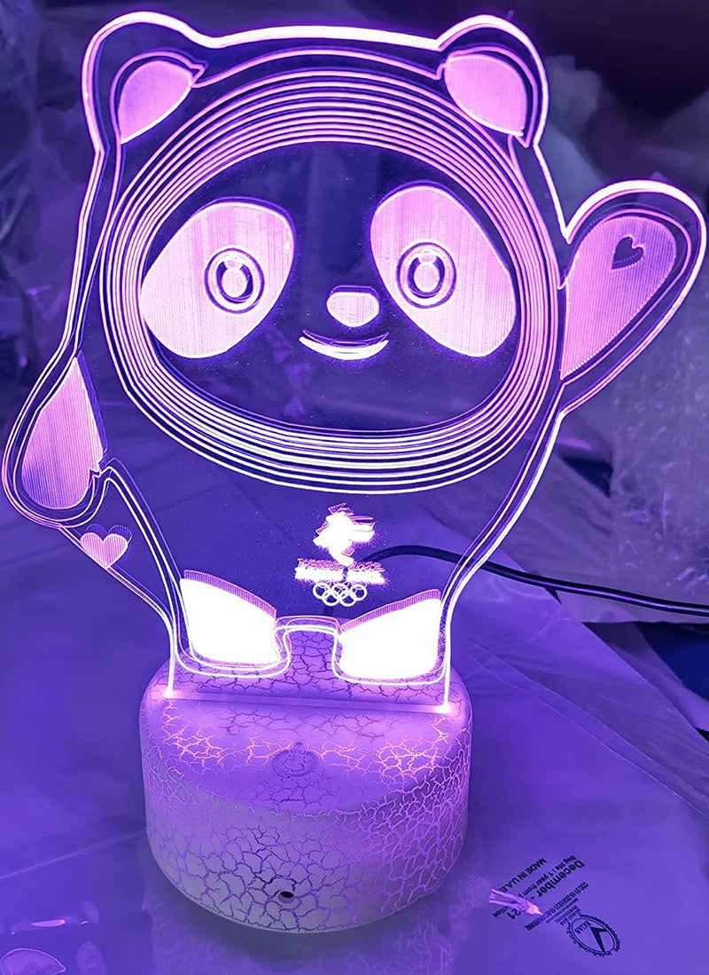 3D Anime lamp Acrylic 3D Lamp Home Room Decor Light Child Gift LED Night Light Winter Olympic Bing Dwen Dwen