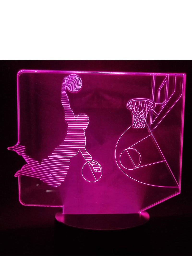 Basketball 3D Cool Gift Led Night Light Lamp Battery Operated For Bedroom Decor Christmas
