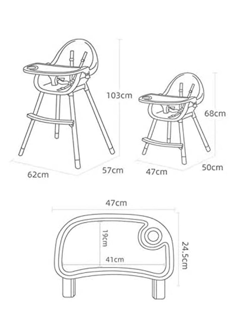 Baby Dining Chair 3 in 1 Portable High Chairs