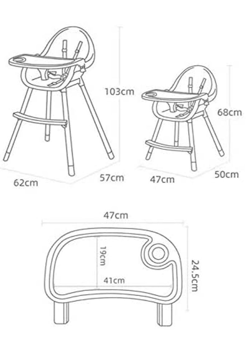 Baby Dining Chair 3-in-1 Portable High Chairs