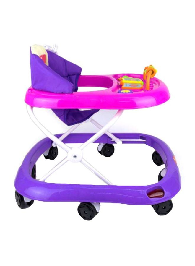 Baby Walker With Snail Toy, Sound And Comfortable Cushioned Seat - Pink