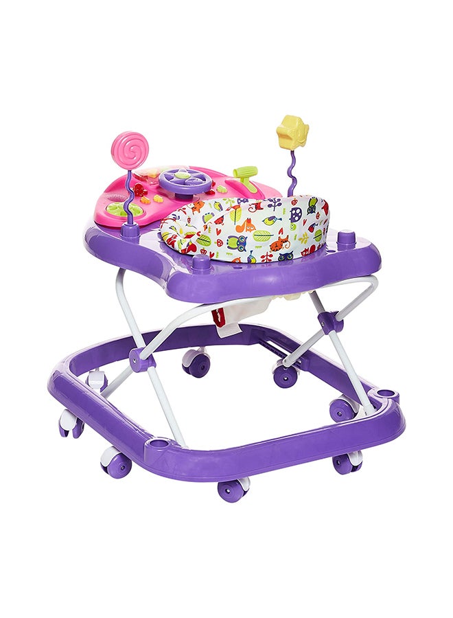 Foldable Kids Walker With 3 Position Adjustable Height And Musical Toy Bar