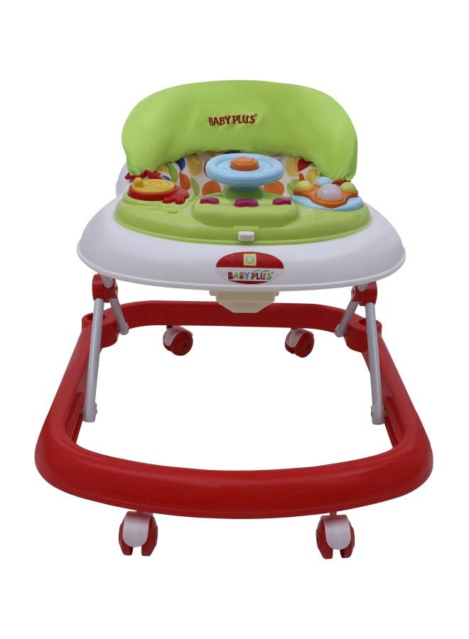 Foldable Comfortable Safe Round Corner Baby Walker With Attractive Toys And Entertaining Music