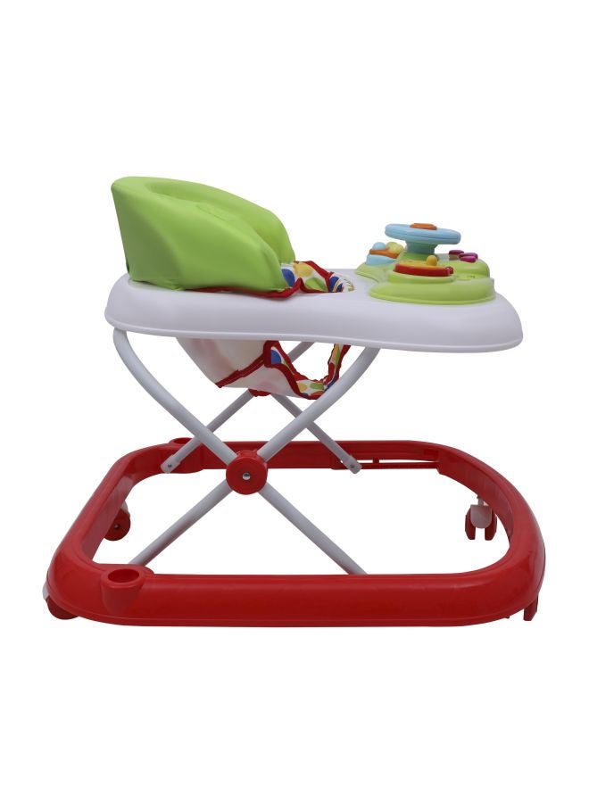 Foldable Comfortable Safe Round Corner Baby Walker With Attractive Toys And Entertaining Music