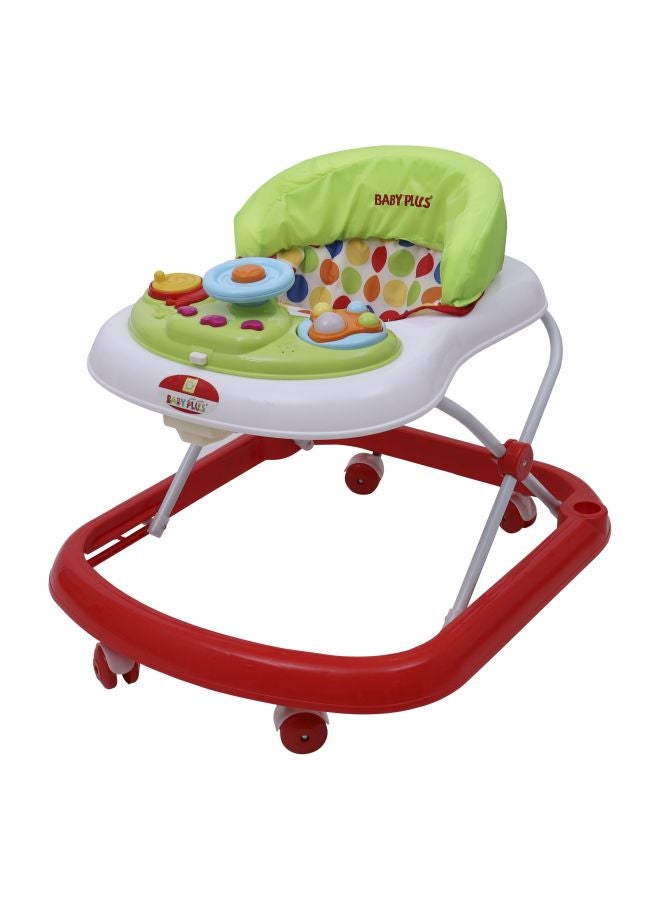 Foldable Comfortable Safe Round Corner Baby Walker With Attractive Toys And Entertaining Music