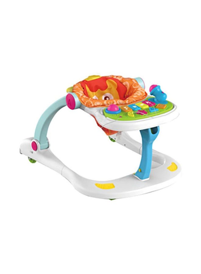 4-in-1 Multifunctional Baby Walker With Adjustable Height and Sponge Padded Chair