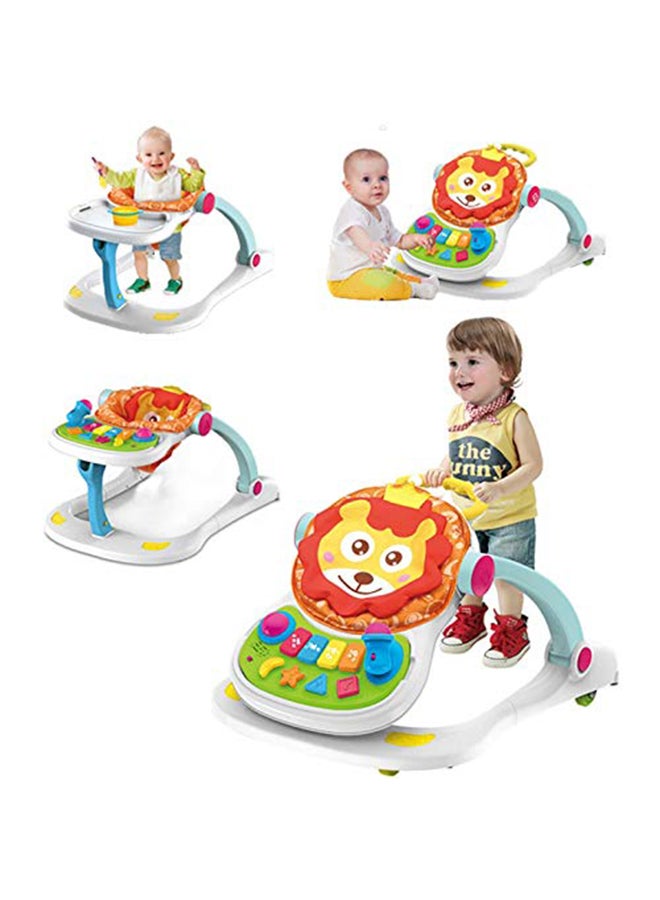 4-in-1 Multifunctional Baby Walker With Adjustable Height and Sponge Padded Chair