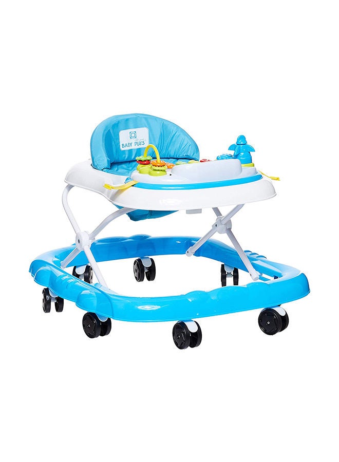 Baby Plus Light Blue W/ Kids Activity Rattle Toys For Babies Cycle, Adjustable Height,Thick, Safe And Comfortable Seat