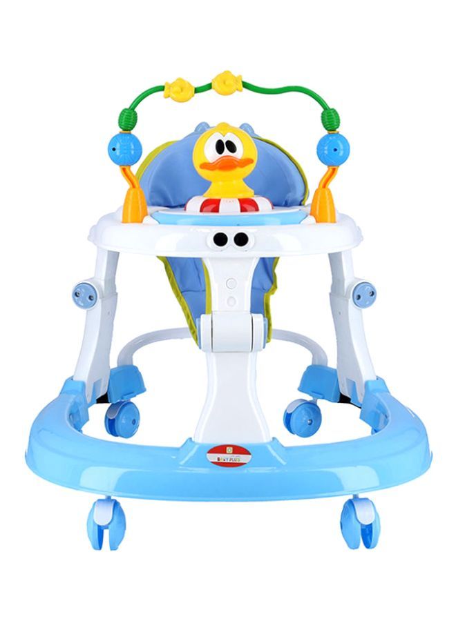 Baby Foldable Walker With Attractive Toy, Smooth Movement And Easy To Carry - White/Blue/Yellow