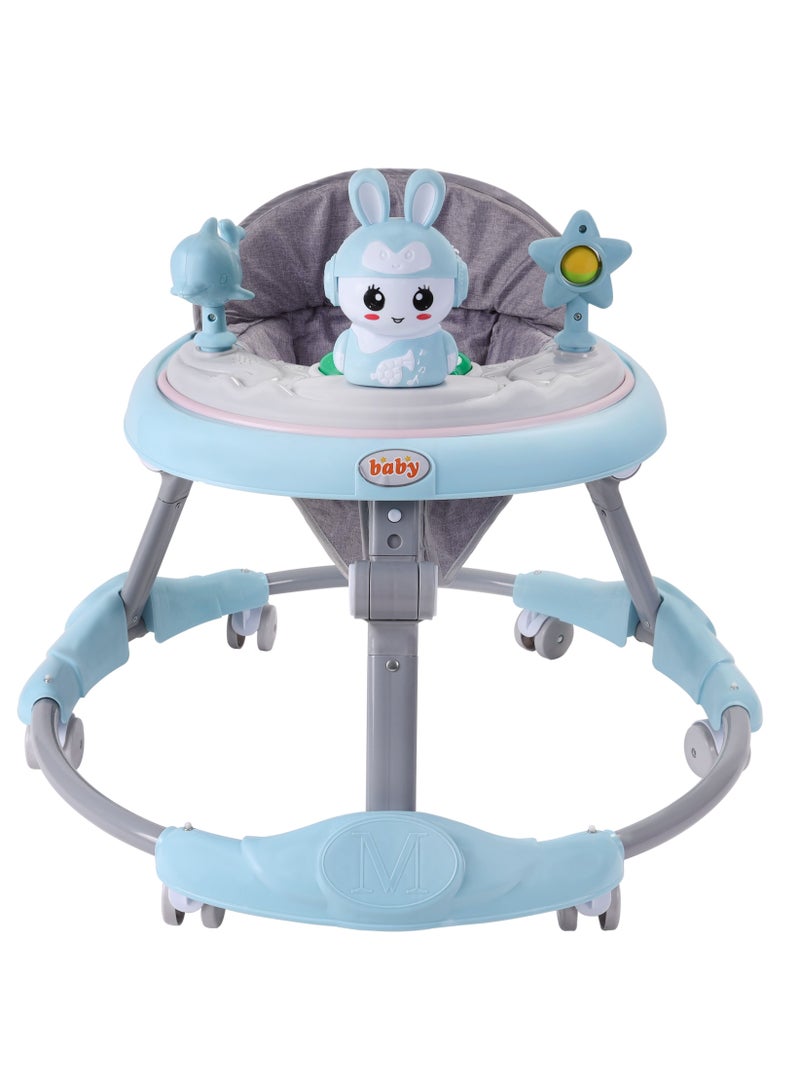 Comfortable Baby Walker With Attractive Toys - Blue