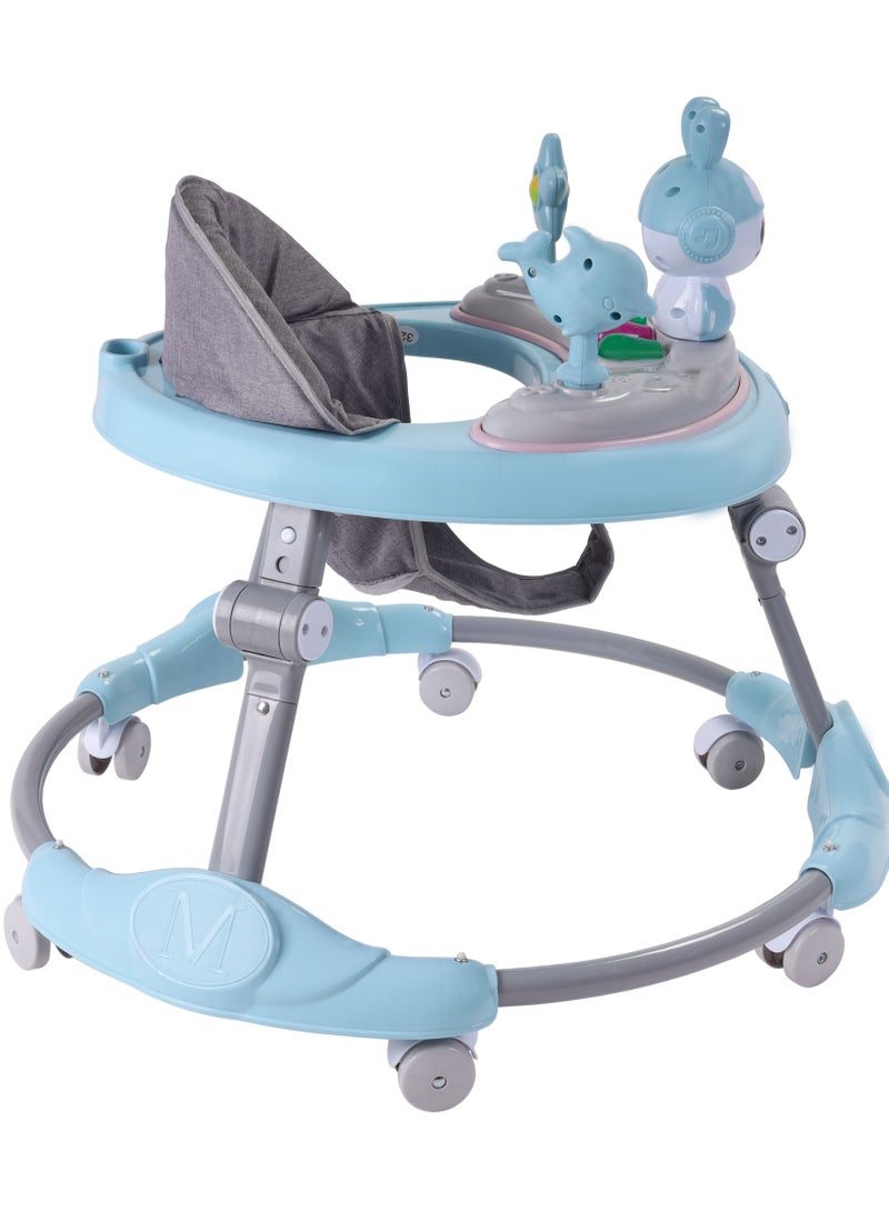 Comfortable Baby Walker With Attractive Toys - Blue