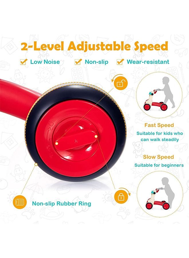 2 In 1 Baby Activity Walker For Kids Baby Push Walker For Baby With Handle Horn Rotating Pully Mirror Shapes Gears Baby Toy Rattle Bar Activity Kids Walker For Baby Boys Girls 9 To 24 Months