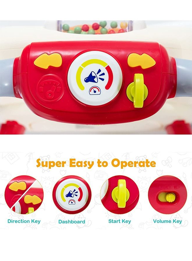 2 In 1 Baby Activity Walker For Kids Baby Push Walker For Baby With Handle Horn Rotating Pully Mirror Shapes Gears Baby Toy Rattle Bar Activity Kids Walker For Baby Boys Girls 9 To 24 Months