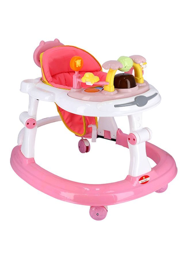 Activity Foldable Comfortable And Safe Baby Walker With Attractive Toy, Round Corner Or Entertaining Sounds, Unisex- Pink