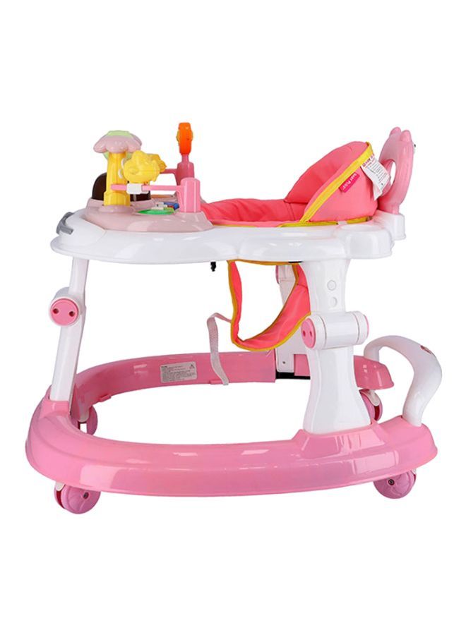 Activity Foldable Comfortable And Safe Baby Walker With Attractive Toy, Round Corner Or Entertaining Sounds, Unisex- Pink