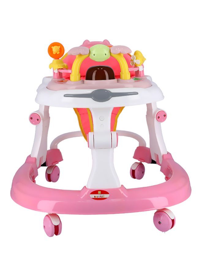 Activity Foldable Comfortable And Safe Baby Walker With Attractive Toy, Round Corner Or Entertaining Sounds, Unisex- Pink