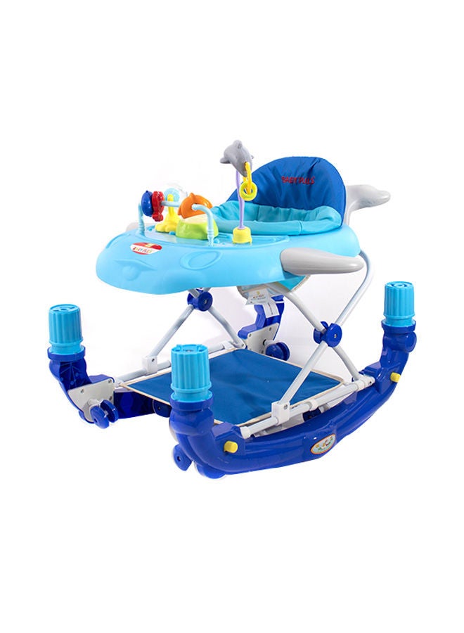 Adjustable Baby Foldable Musical Walker With Activity Toys And Comfortable Seat