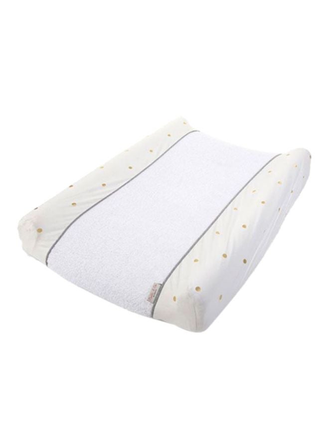 Polka Dot Printed Changing Mat Cover - Ecru/White