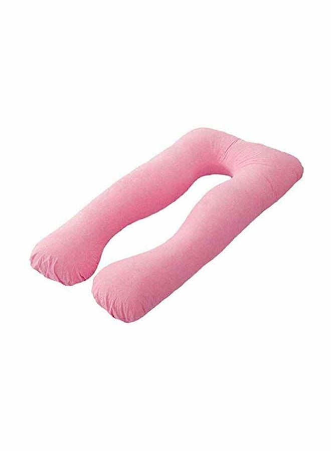 Ultra-Soft Cotton U-Shaped Maternity Pillow, Comfortable and Relaxing, Breathable Material, Pink Cotton Pink 120x80cm
