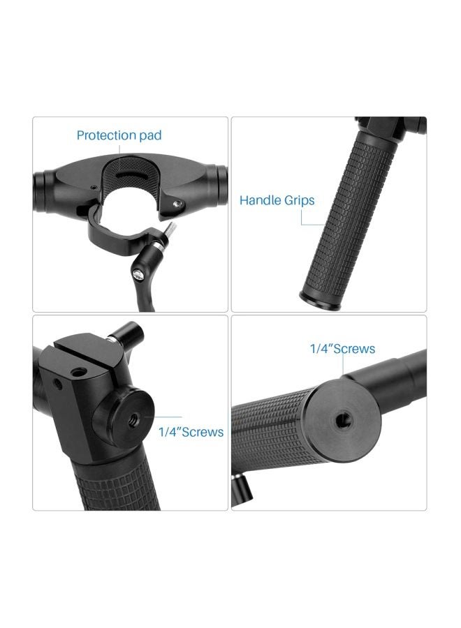 Dual Grip Handheld Bracket Handlebar Black