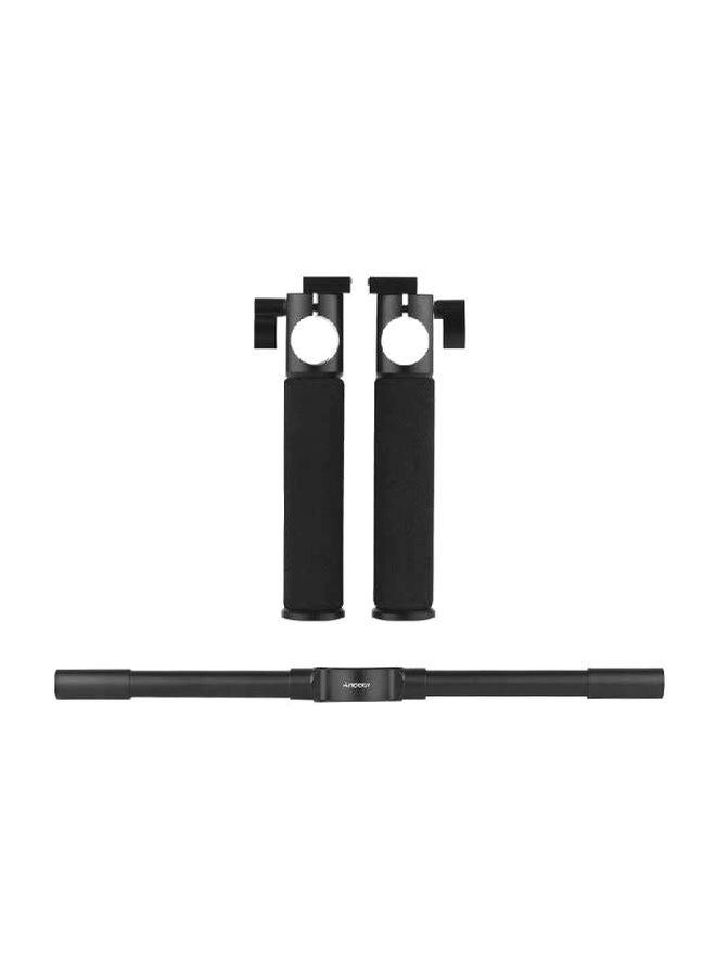 Dual Grip Handheld Bracket Handlebar Black