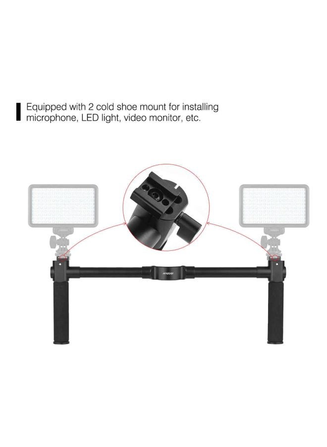 Dual Grip Handheld Bracket Handlebar Black